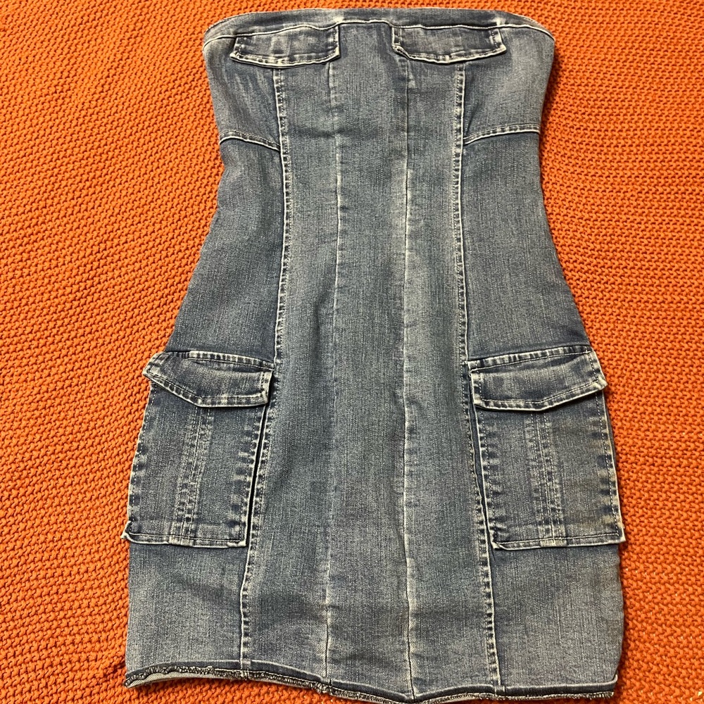 Denim Strapless Dress